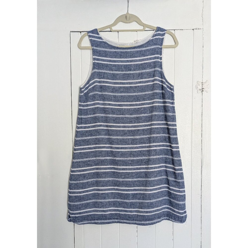 Beach Lunch Lounge Collection Sleeveless Striped Shift Dress Size M